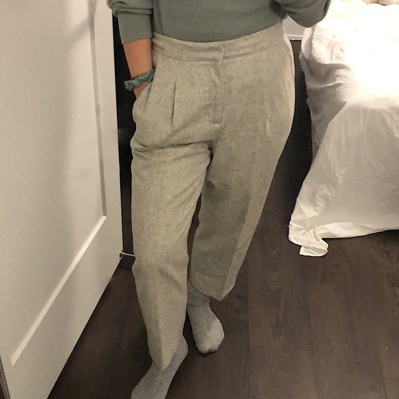 Oak and Fork Heathergray Wool Trousers - Picture 7 of 10